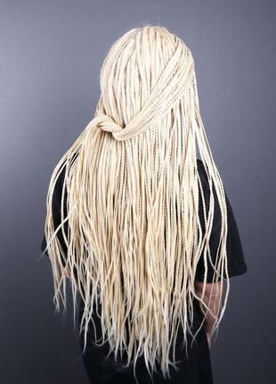 Перука zadira натуральний блонд афрокосы жіночий довгий на сітці з термоволос5 фото