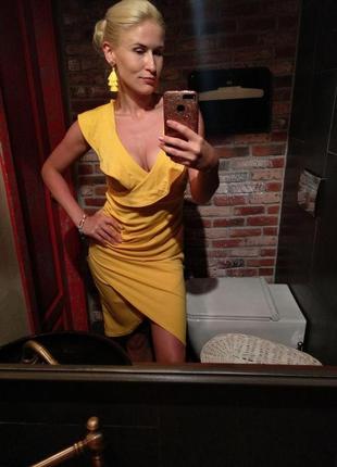 🍋яркое сочное платье вечернее, облегающее, миди эффектное декольте🍋