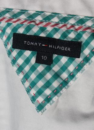 Рубашка, tommy hilfiger, летняя, хлопок, короткий рукав, цвет зелёный, клетка виши, оригинал 5
