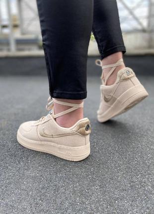 stussy x nike air force 1 low beige 2080 70031181