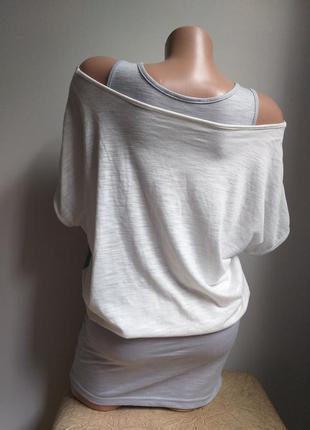 Незвичайна футболка. сукня. туніка. майка з напуском. топ.4 фото