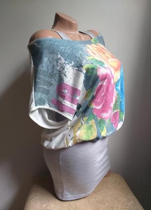 Незвичайна футболка. сукня. туніка. майка з напуском. топ.3 фото