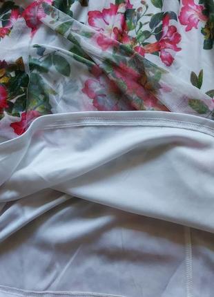 Длинное тюлевое платье сарафан на тонких бретелях в цветочный принт moxito10 фото