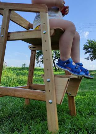 Зростаючий дитячий дерев'яний стілець для годування за дорослим столом2 фото