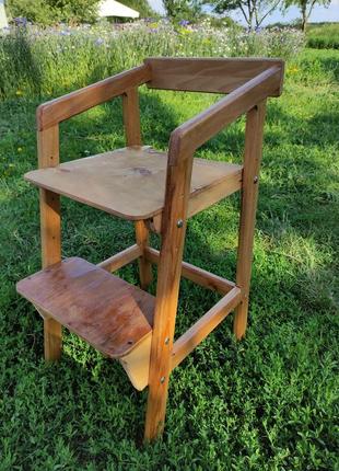 Зростаючий дитячий дерев'яний стілець для годування за дорослим столом6 фото