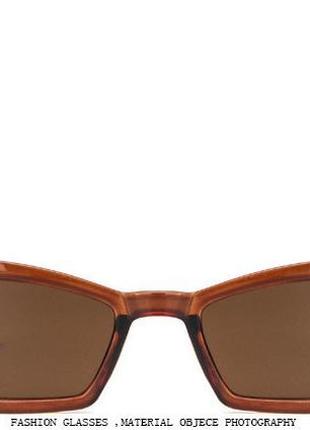 Солнцезащитные очки-лисички полупрозрачные шоколадные с дымчатой линзой