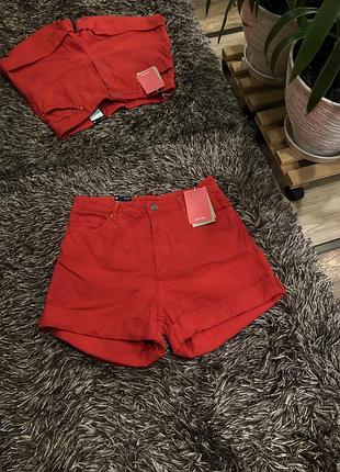 Фирменные шорты мом  высокая посадка monki