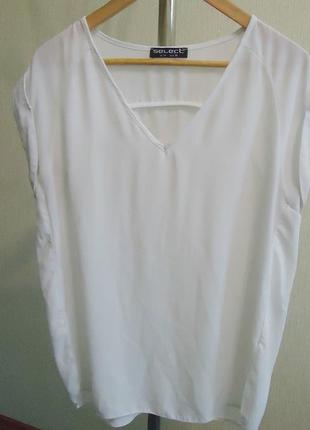 Легкая белая блузка блуза футболка от бренда select, р-р 46