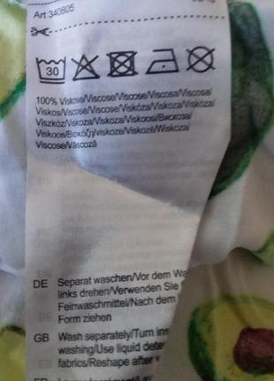 Віскозна легка літня блуза сорочка з принтом "авокадо" великий розмір оверсайз3 фото