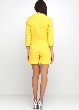 Комбинезон с шортами, женский, желтый, габардин, р.42 - 52, одежда женская 239823 фото