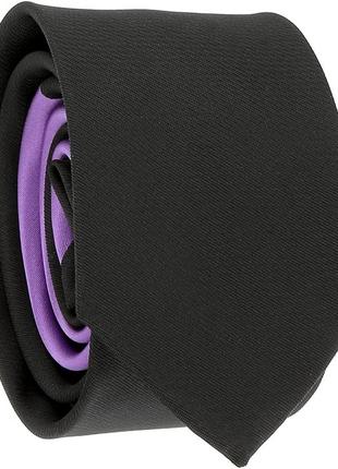 Двухцветный черный галстук узкий 5 см