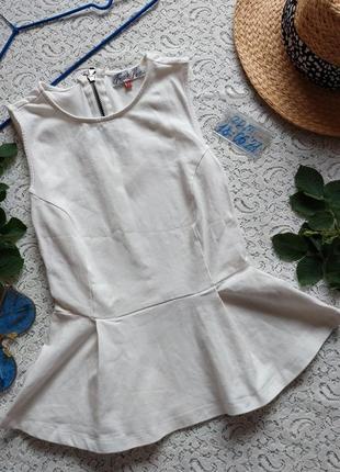 Блуза молочная, с баской, french kiss6 фото