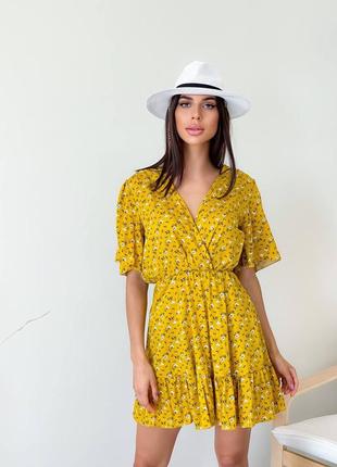 Відео!жіноче літнє плаття жовте матерали штапель5 фото