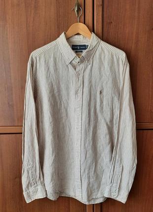 Вінтажна чоловіча лляна сорочка polo ralph lauren vintage