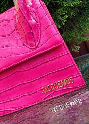 Сумочка jacquemus сумка тренд! крос боді брендовий малинова рожева портфель через плечі3 фото