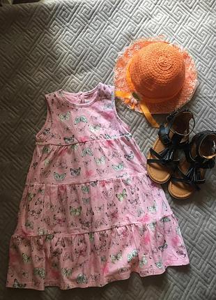 Котоновое платье на девочку 3-4 года
