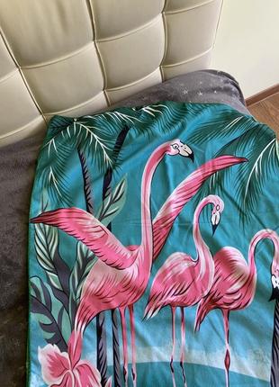 Пляжное полотенце с фламинго новый рушник