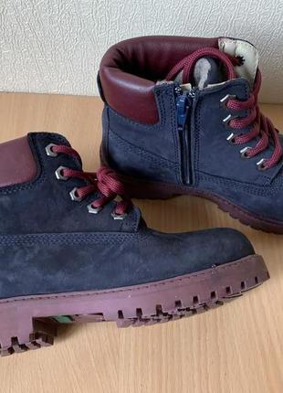 Ботинки темно-синий натур нубук 32 р длина стельки 20,5 см