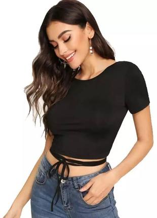 Кроп топ з палітуркою, топ з відкритою спиною