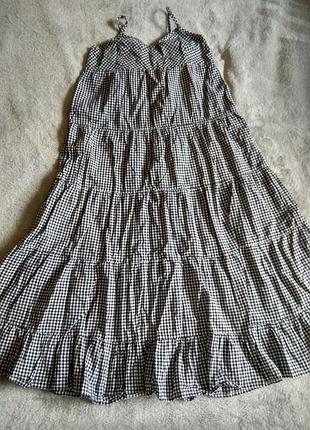 Ярусный сарафан в клеточку размер s-xs