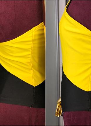 Яркий желтый секси цельный слитный купальник монокини бикини купальник сетка 2021