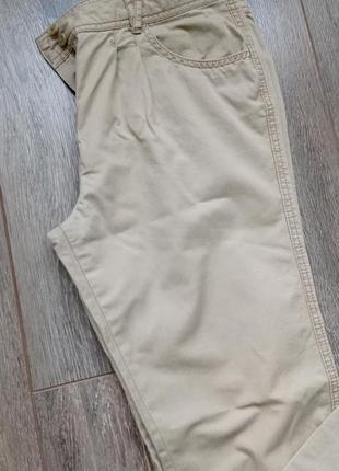 Бежевые слаксы брюки со складками высокая посадка3 фото