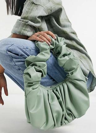 Сумка багет, зеленая, англия