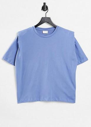 Топ з підплечниками оверсайз тренд синього кольору