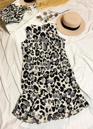 Оригінальне коктельне плаття від next з тваринним принтом і кишенями