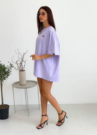 Жіноча футболка туніка річна лаванда стрейч кулір (стрейч лавандавого кольору) - жіночі футболки літо 20213 фото