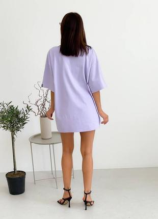 Жіноча футболка туніка річна лаванда стрейч кулір (стрейч лавандавого кольору) - жіночі футболки літо 20217 фото