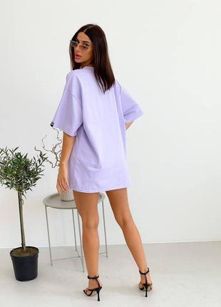 Жіноча футболка туніка річна лаванда стрейч кулір (стрейч лавандавого кольору) - жіночі футболки літо 20214 фото