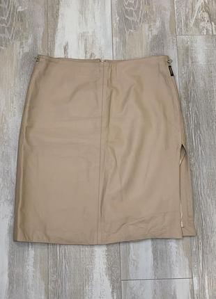 Кожаная юбка 100% кожа versace jeans couture, размер s