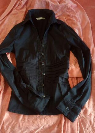 Темно синя блуза