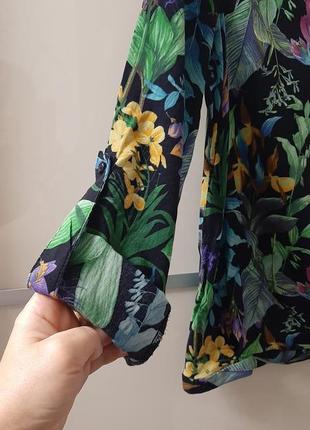 Блуза рубашка из вискозы в цветочный принт 🌸🌿7 фото