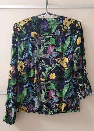 Блуза рубашка из вискозы в цветочный принт 🌸🌿5 фото