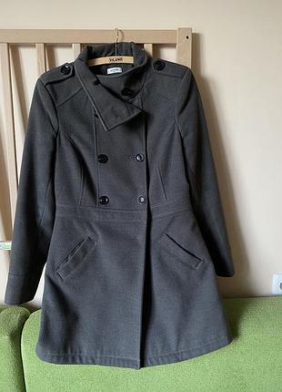 Демисезонное пальто миди pimkie 10 s-m темно-серое