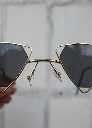 Стильные оригинальные треугольные очки треугольники чёрные