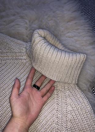 Шерстяной свитер кофта шерсть альпака горло вязаный3 фото