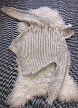Шерстяной свитер кофта шерсть альпака горло вязаный4 фото