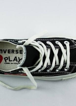 Женские низкие кеды конверс🆕converse x comme🆕черные кроссовки конверс белая подошва5 фото