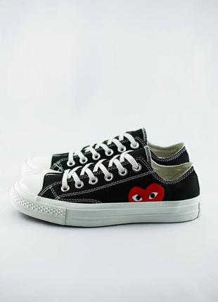 Женские низкие кеды конверс🆕converse x comme🆕черные кроссовки конверс белая подошва