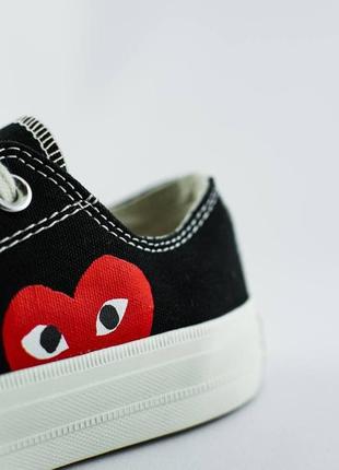 Женские низкие кеды конверс🆕converse x comme🆕черные кроссовки конверс белая подошва7 фото