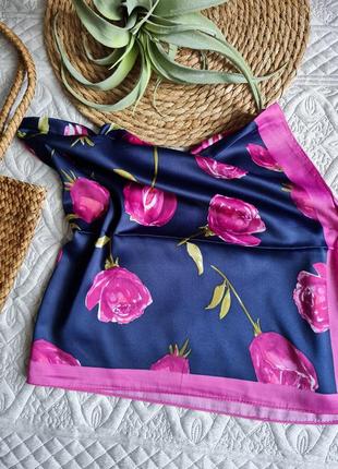 Шелковый большой платок палантин, шелк 40%