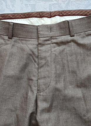 Льняні штани чоловічі легкі - колір сірий з капучіно, штани льон2 фото
