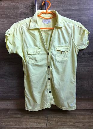 Рубашка поло хлопок жёлтая