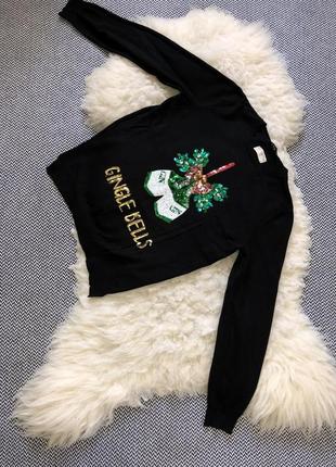 Новорічний светр, кофта джемпер дзвіночок пайетка1 фото