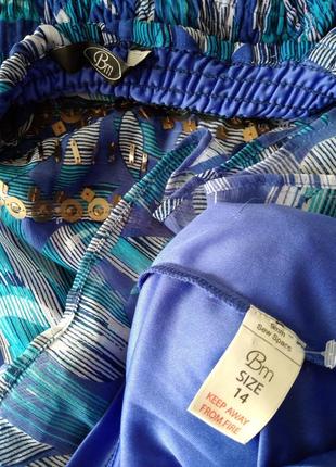 Яркий нарядный сарафан на лето синий в принт в пол р 14 / 48-50 bonmarche6 фото