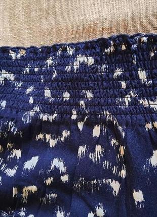 Вискозная темно-синяя юбка в рюши4 фото