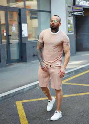 Костюм футболка і шорти, комплект смужка😍